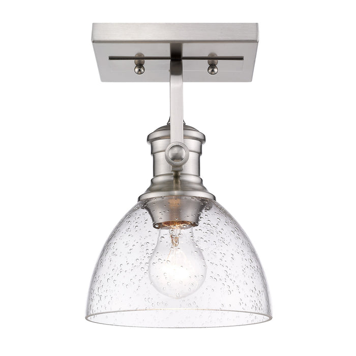 One Light Semi-Flush Mount from the Hines collection in Pewter finish