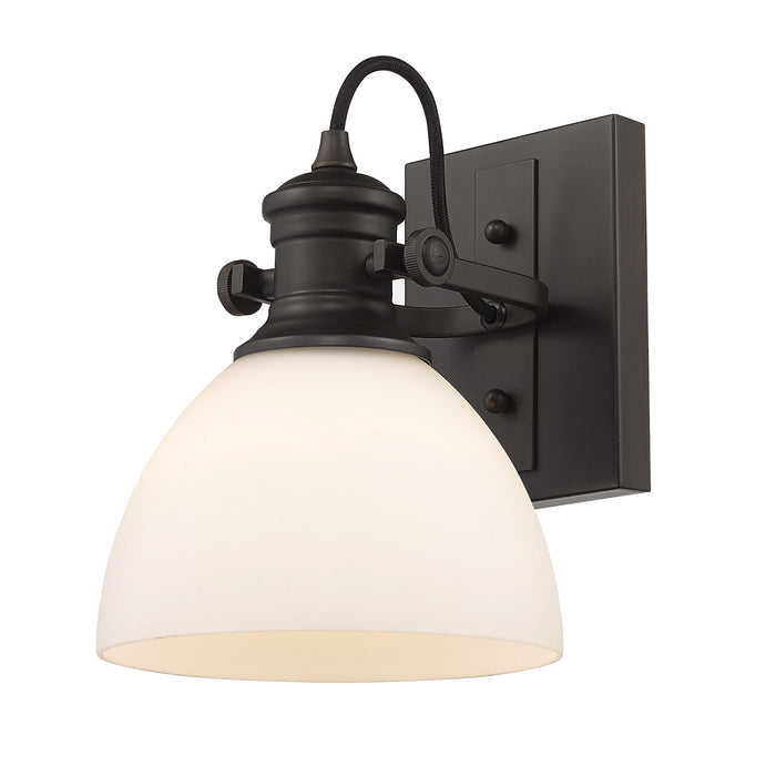 One Light Semi-Flush Mount from the Hines collection in Rubbed Bronze finish