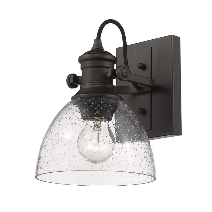 One Light Semi-Flush Mount from the Hines collection in Rubbed Bronze finish