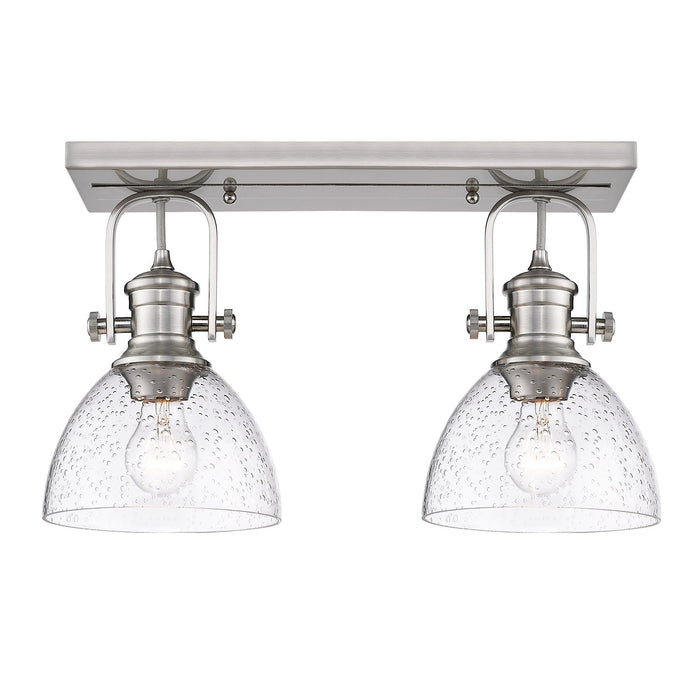 Two Light Semi-Flush Mount from the Hines collection in Pewter finish