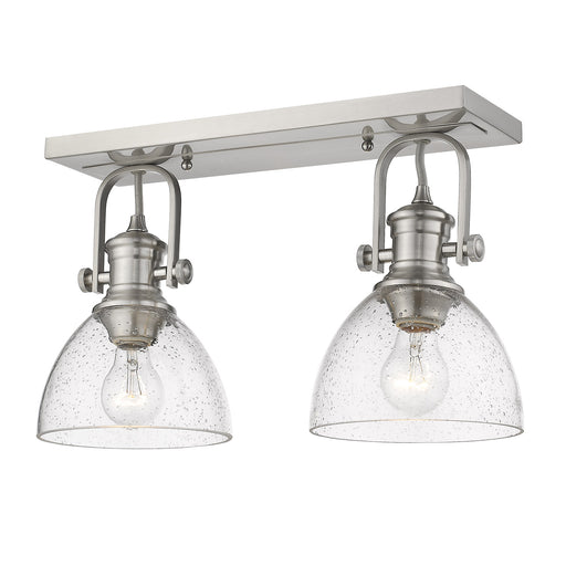 Golden - 3118-2SF PW-SD - Two Light Semi-Flush Mount - Hines - Pewter
