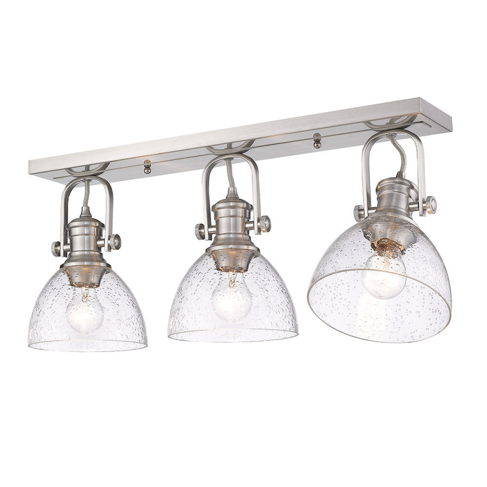Three Light Semi-Flush Mount from the Hines collection in Pewter finish