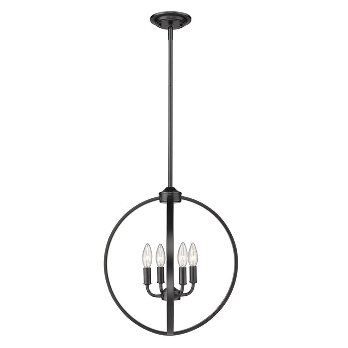 Four Light Chandelier from the Colson collection in Matte Black finish