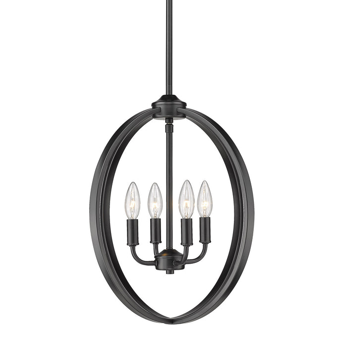 Four Light Chandelier from the Colson collection in Matte Black finish