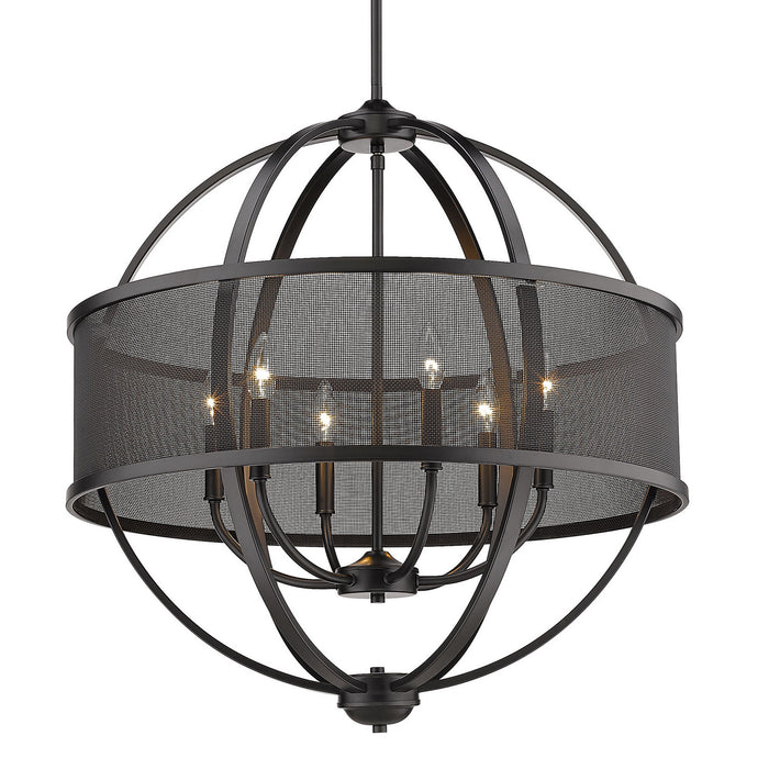 Six Light Chandelier from the Colson collection in Matte Black finish