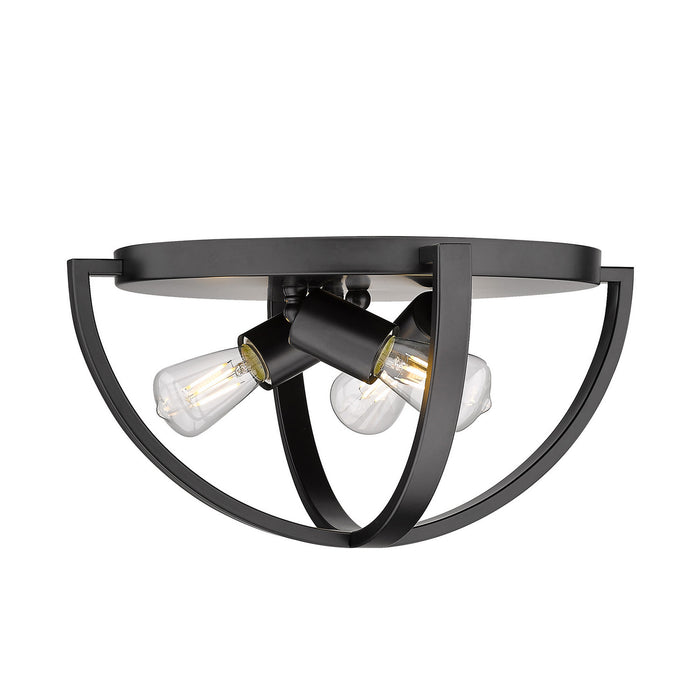 Three Light Flush Mount from the Colson collection in Matte Black finish