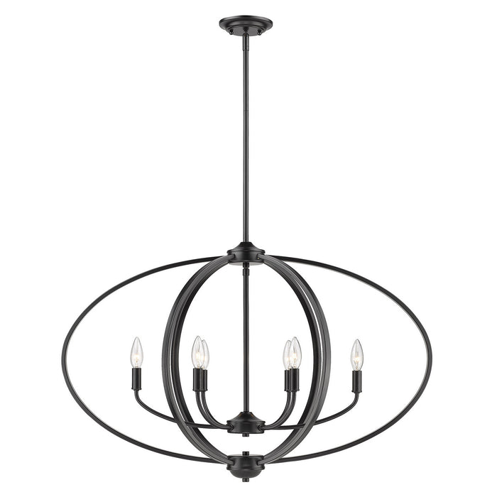 Six Light Linear Pendant from the Colson collection in Matte Black finish