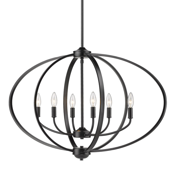 Six Light Linear Pendant from the Colson collection in Matte Black finish