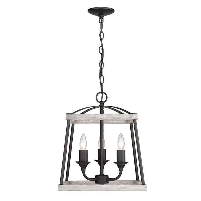Three Light Pendant from the Teagan collection in Natural Black finish