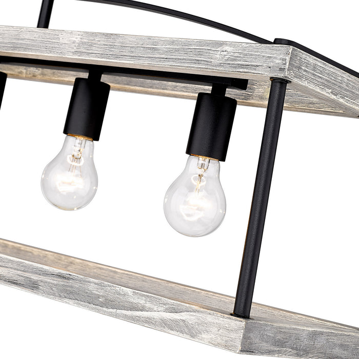 Five Light Linear Pendant from the Teagan collection in Natural Black finish
