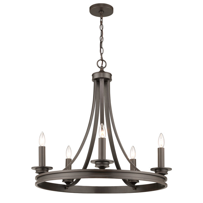 Five Light Chandelier from the Saldano collection in Rubbed Bronze finish