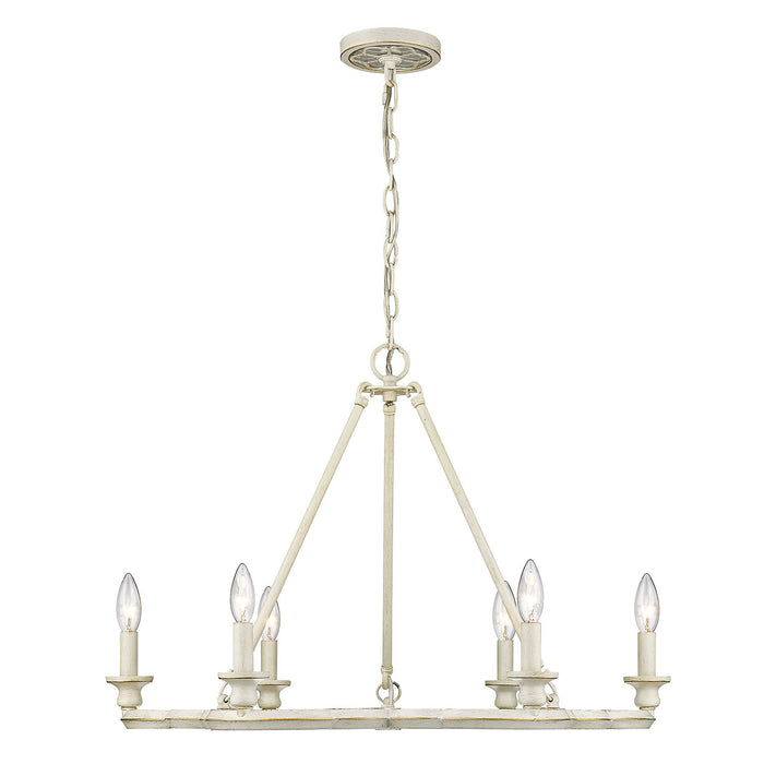 Six Light Chandelier from the Saxon collection in French White finish