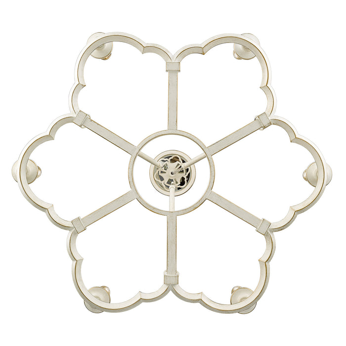 Six Light Chandelier from the Saxon collection in French White finish