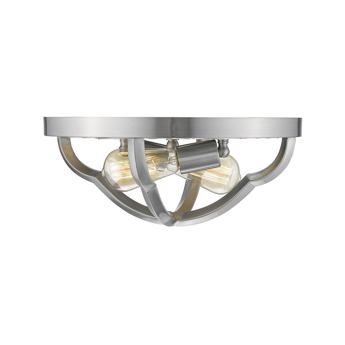 Two Light Flush Mount from the Saxon collection in Pewter finish