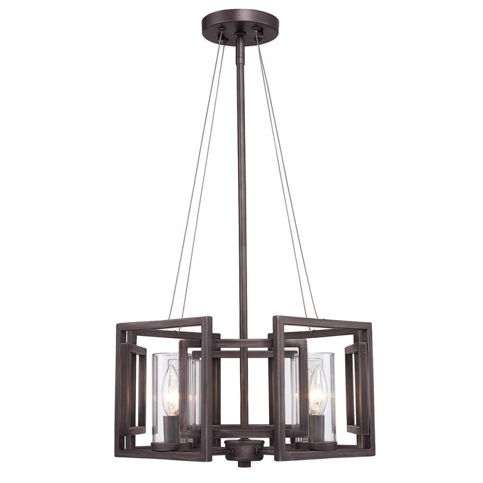 Four Light Pendant from the Marco collection in Gunmetal Bronze finish