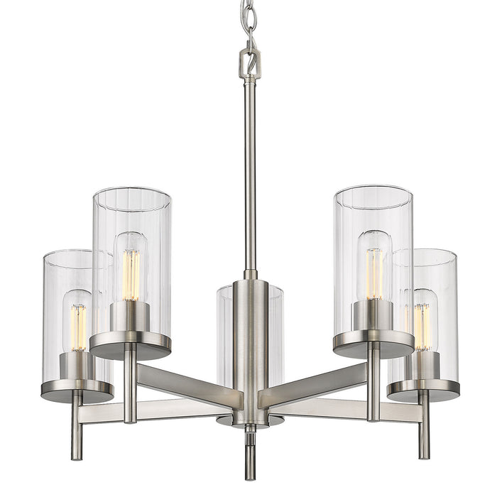 Five Light Chandelier from the Winslett collection in Pewter finish