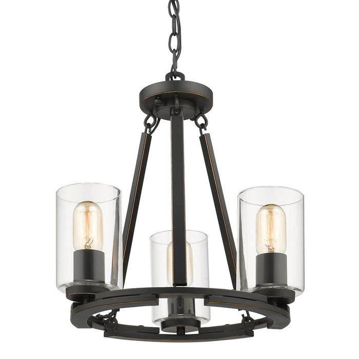 Three Light Semi-Flush Mount from the Monroe collection in Matte Black with Gold Highlights finish