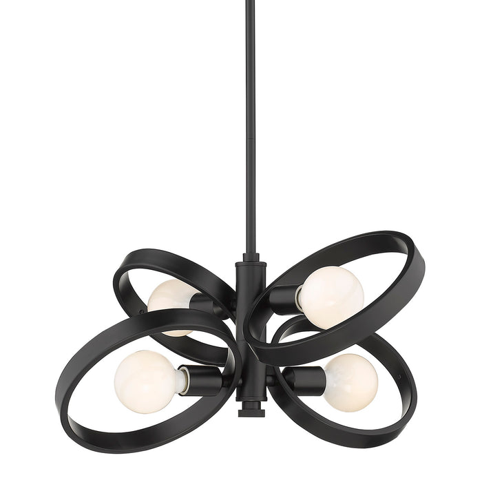 Four Light Semi-Flush Mount from the Sloane collection in Matte Black finish