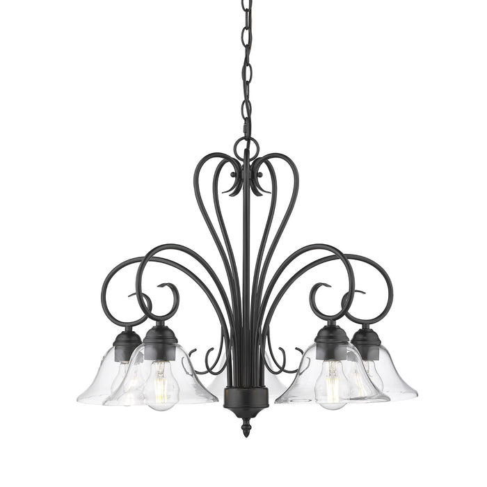 Five Light Chandelier from the Homestead collection in Matte Black finish