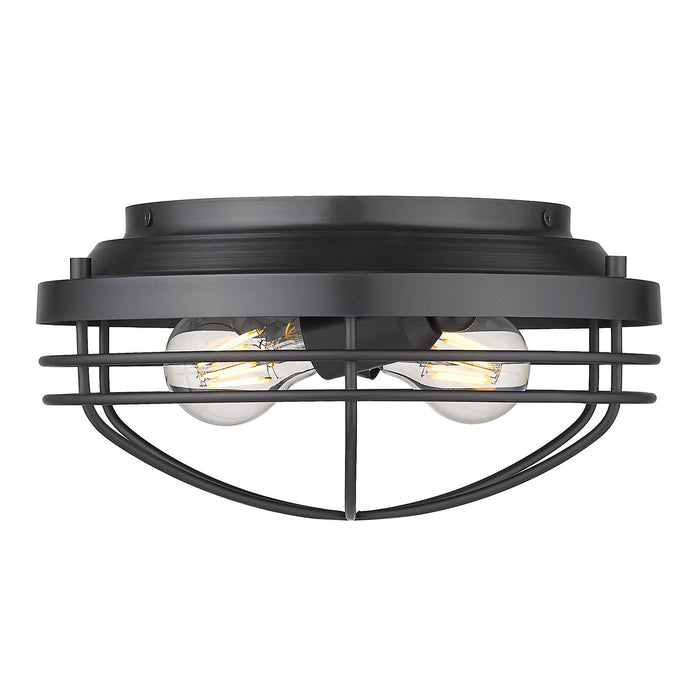 Two Light Flush Mount from the Seaport collection in Matte Black finish
