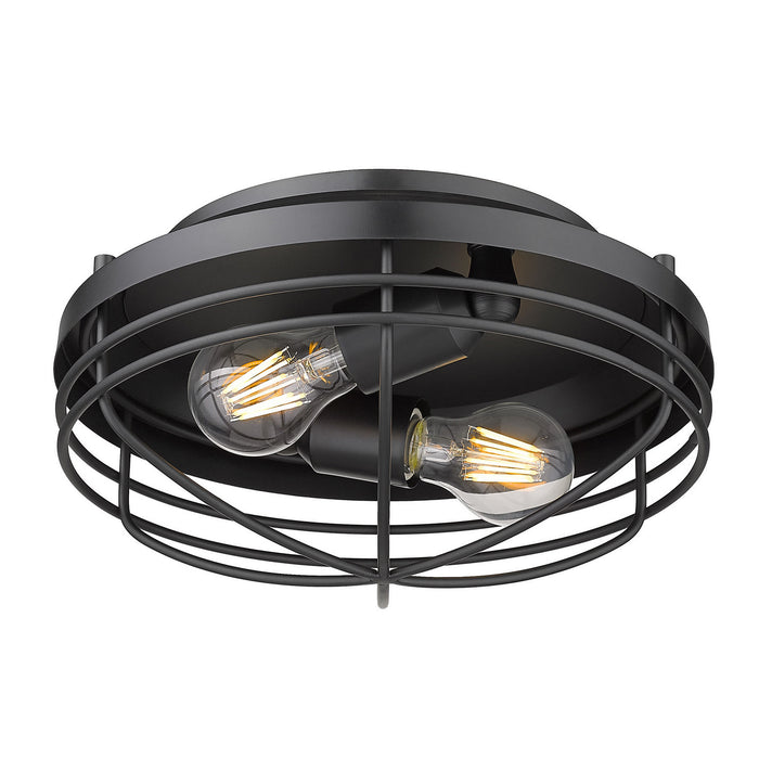 Two Light Flush Mount from the Seaport collection in Matte Black finish