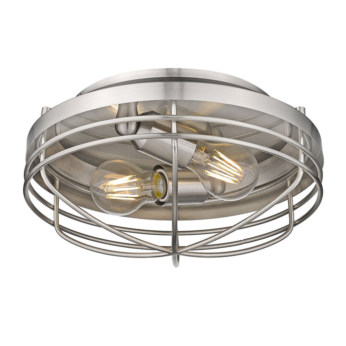 Two Light Flush Mount from the Seaport collection in Pewter finish