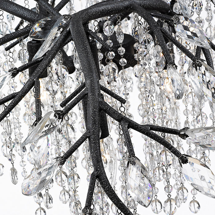 12 Light Chandelier from the Autumn Twilight collection in Black Iron finish