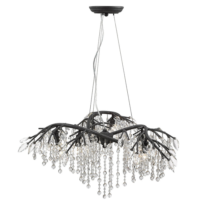 Six Light Chandelier from the Autumn Twilight collection in Black Iron finish