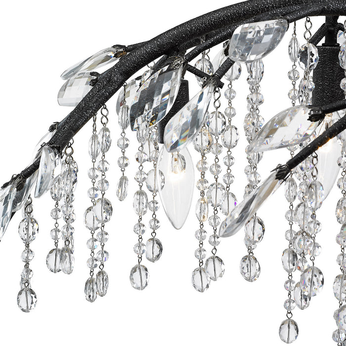 Six Light Chandelier from the Autumn Twilight collection in Black Iron finish