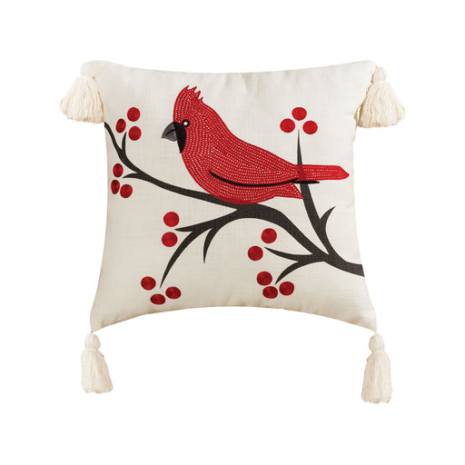 ELK Home - 908415-P - Pillow - Cover Only - Cardinal Ridge - Snow, Chateau Grey, Red, Chateau Grey, Red