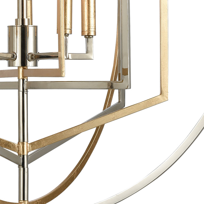 Five Light Chandelier from the Geosphere collection in Polished Nickel finish
