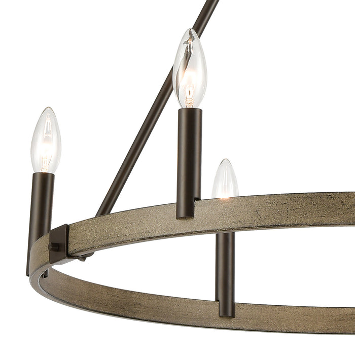 Six Light Chandelier from the Transitions collection in Oil Rubbed Bronze finish