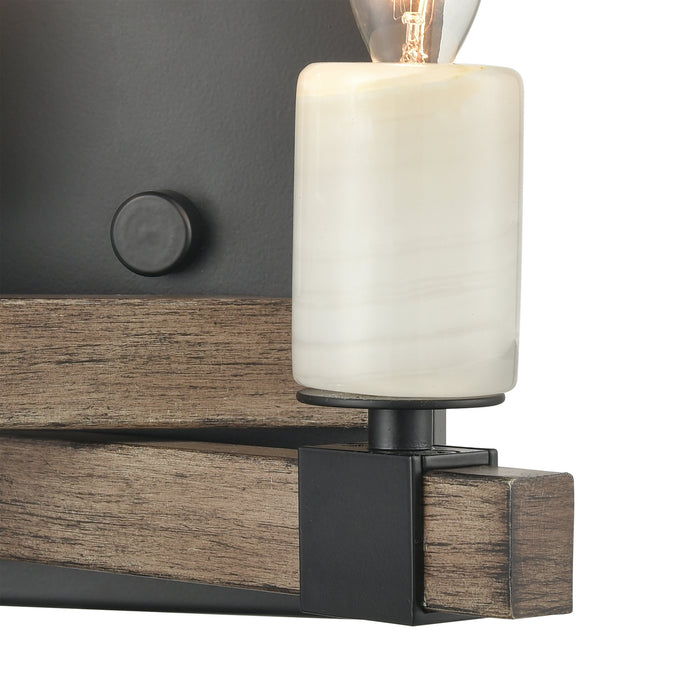 Two Light Wall Sconce from the Stone Manor collection in Aspen, Matte Black, Matte Black finish