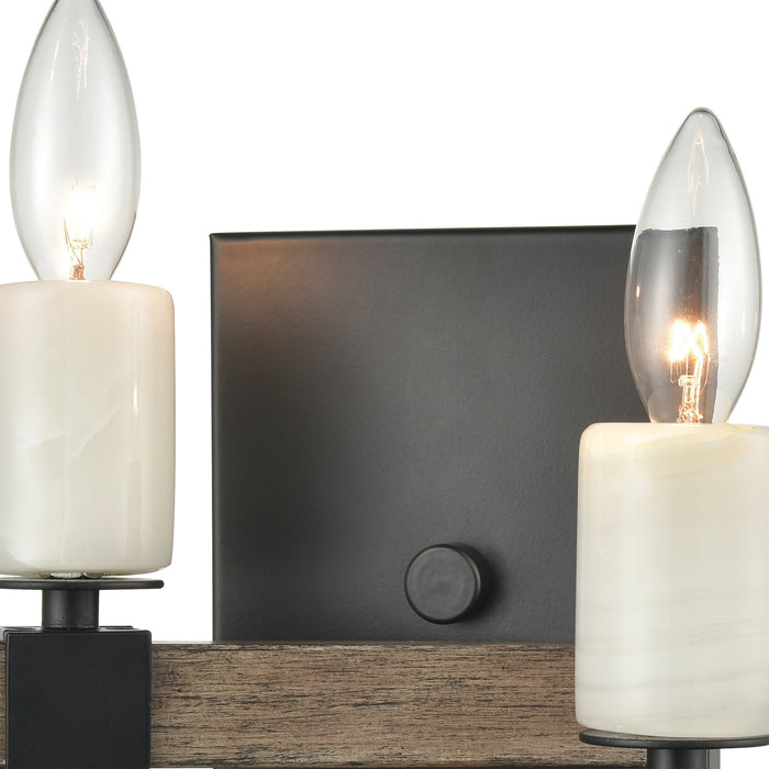 Two Light Wall Sconce from the Stone Manor collection in Aspen, Matte Black, Matte Black finish