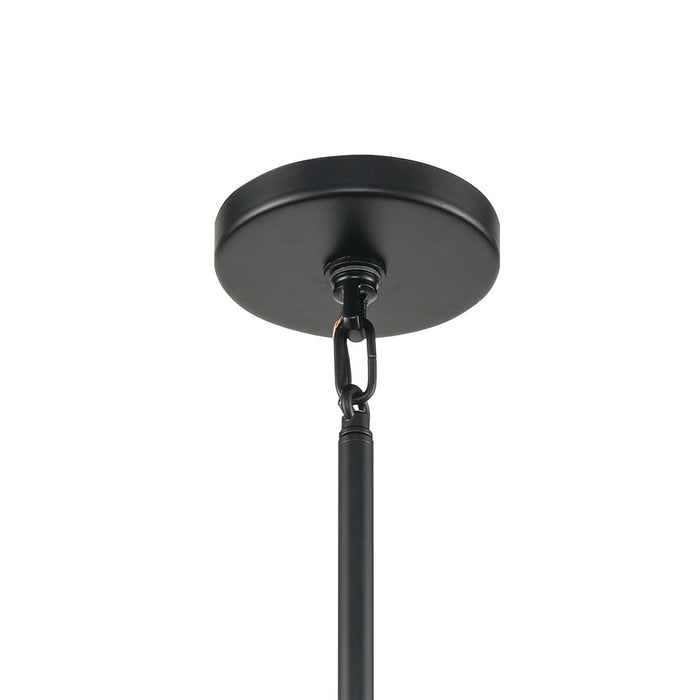 Six Light Chandelier from the Stone Manor collection in Aspen, Matte Black, Matte Black finish