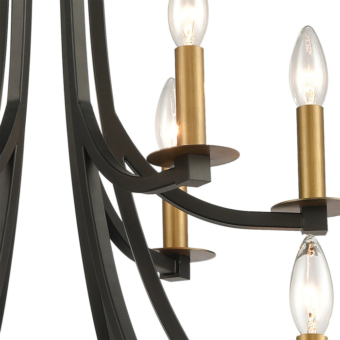 12 Light Chandelier from the Woodbridge collection in Matte Black finish