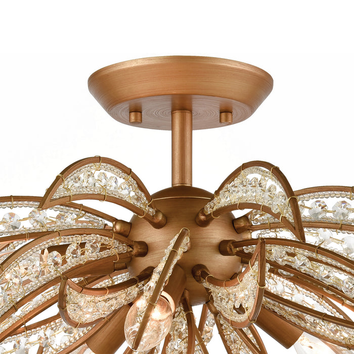 Five Light Semi Flush Mount from the Naples collection in Matte Gold finish