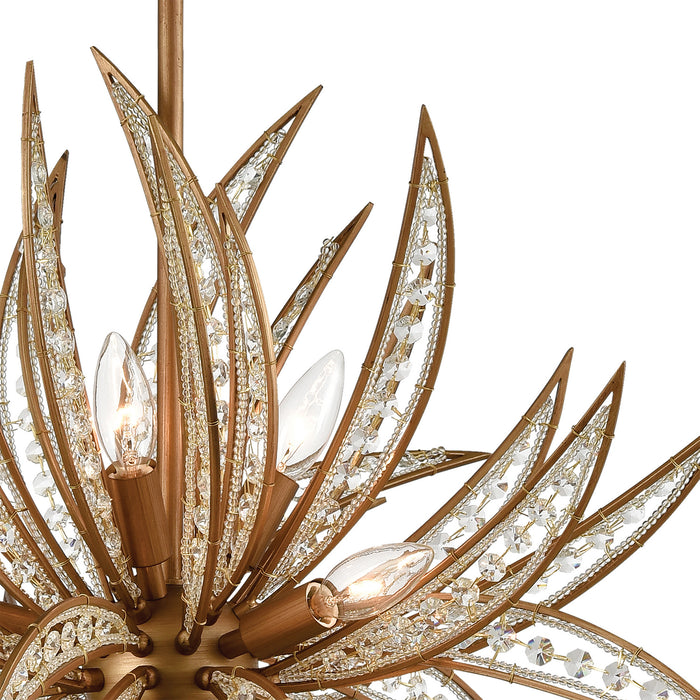 Eight Light Chandelier from the Naples collection in Matte Gold finish