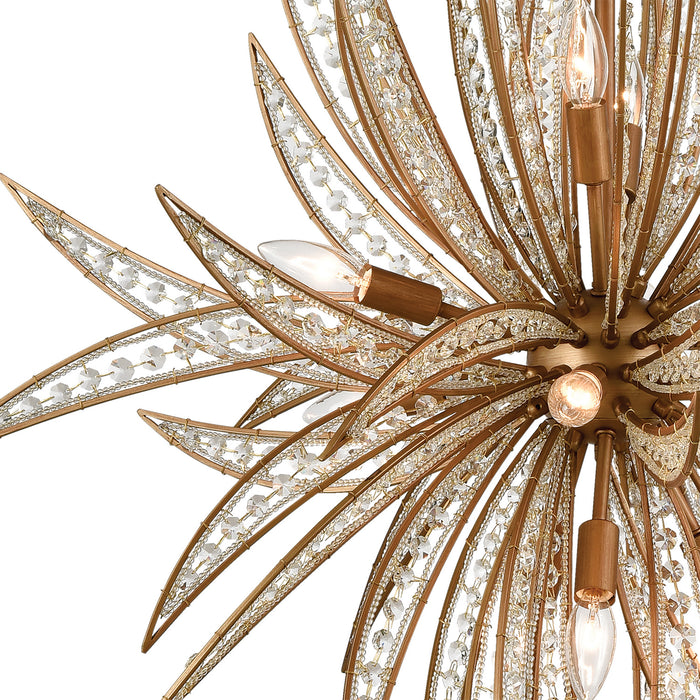 11 Light Chandelier from the Naples collection in Matte Gold finish