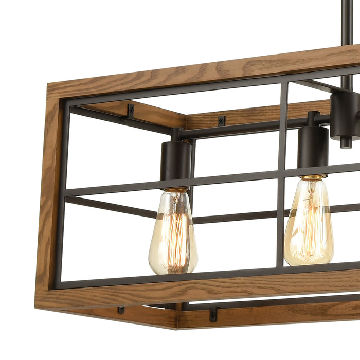 Five Light Island Pendant from the Warehouse Window collection in Oil Rubbed Bronze finish