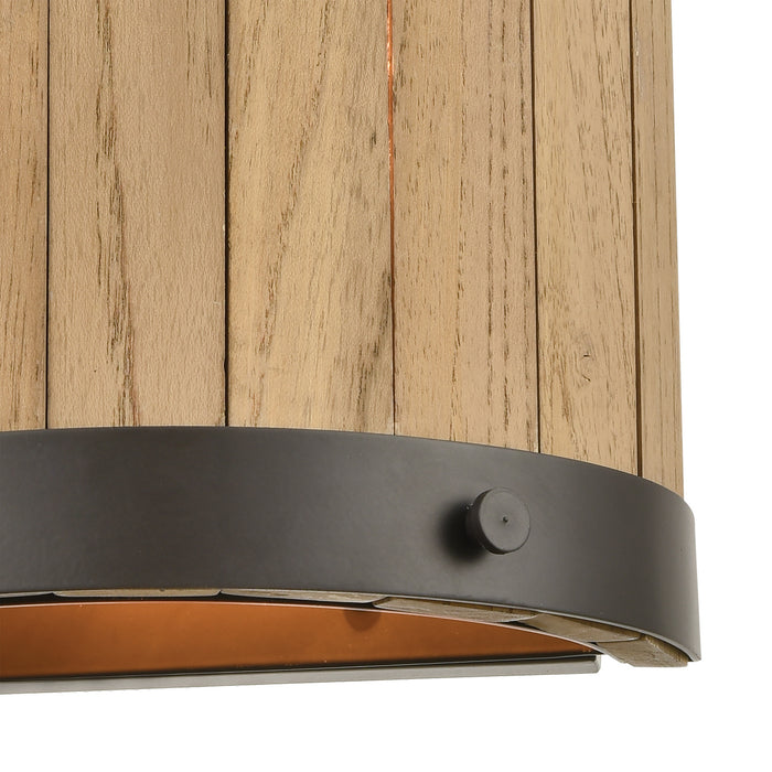Two Light Wall Sconce from the Wooden Barrel collection in Oil Rubbed Bronze finish
