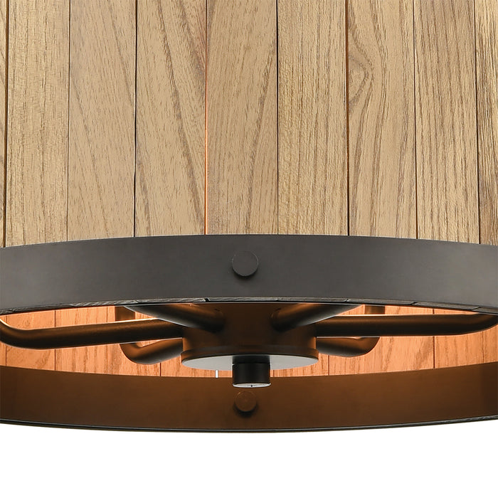 Six Light Chandelier from the Wooden Barrel collection in Oil Rubbed Bronze finish