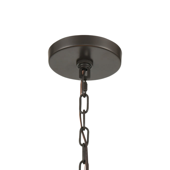 Six Light Chandelier from the Wooden Barrel collection in Oil Rubbed Bronze finish