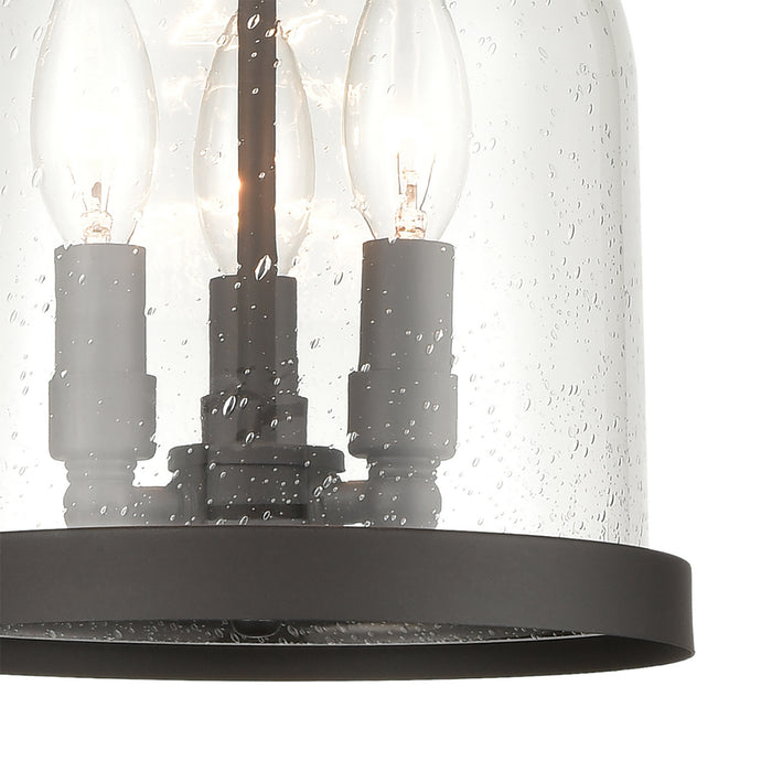 Three Light Outdoor Pendant from the Renford collection in Architectural Bronze finish