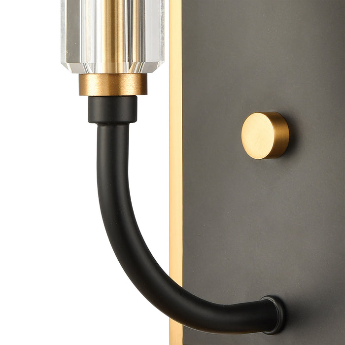 One Light Wall Sconce from the Glendon collection in Matte Black, Burnished Brass, Burnished Brass finish