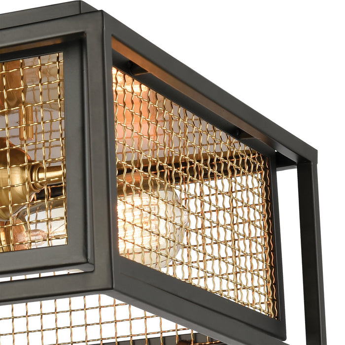 Two Light Flush Mount from the Jarvis collection in Matte Black, Burnished Brass, Burnished Brass finish