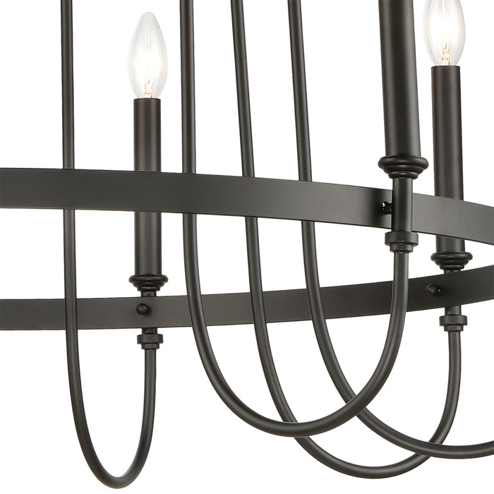 Nine Light Chandelier from the Wickshire collection in Matte Black finish