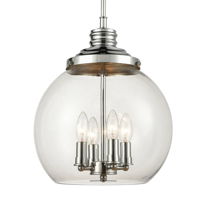 Four Light Pendant from the Chandra collection in Polished Chrome finish