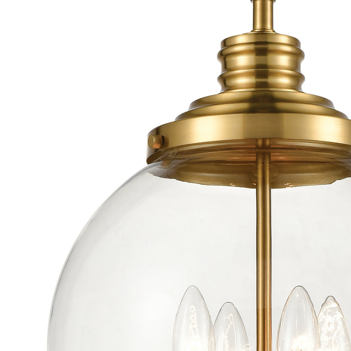 Four Light Pendant from the Chandra collection in Burnished Brass finish