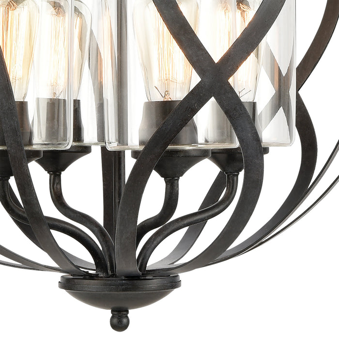 Four Light Chandelier from the Daisy collection in Midnight Bronze finish